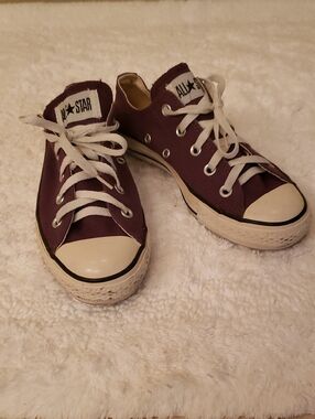 Converse Low Top Sneakers - Purple with White